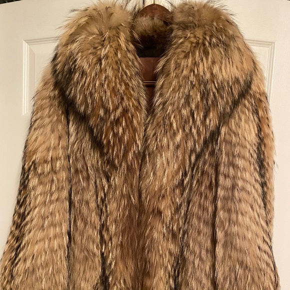 Used Authentic Finnish Racoon Fur three-quarter length coat (35+ years old)